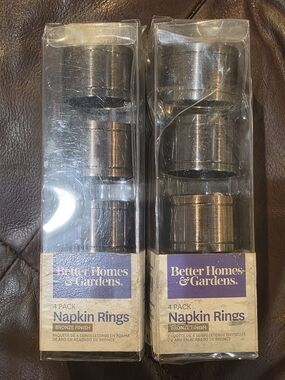Better Homes And Gardens Bronze Finish Napkin Rings - Set of 8